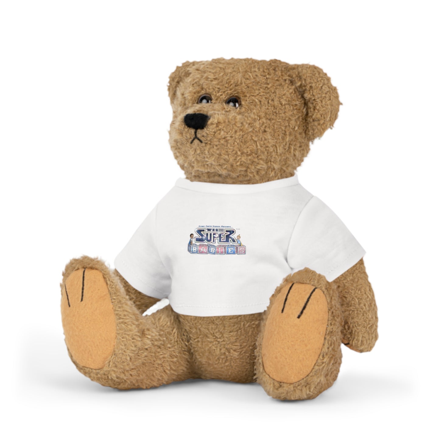 ICONIC EARTH STUDIOS PRESENTS: The Superbabies Plush Toy wearing mini T-Shirt